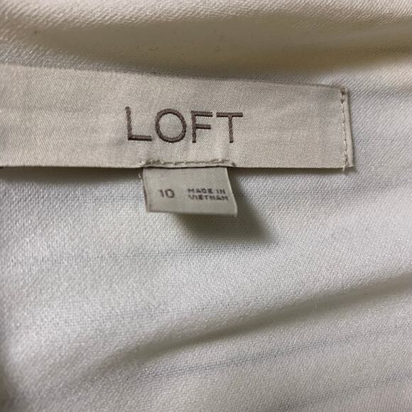 Loft Dress Women's Size 10 Black White Sleeveless Fit & Flare Back Zip Lined - Picture 4 of 8